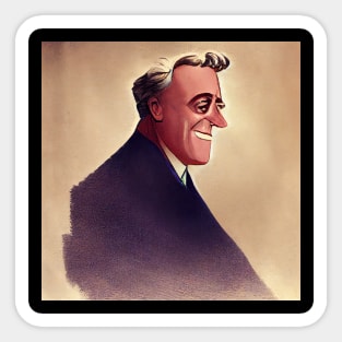 Franklin Roosevelt Portrait | Cartoon style Sticker